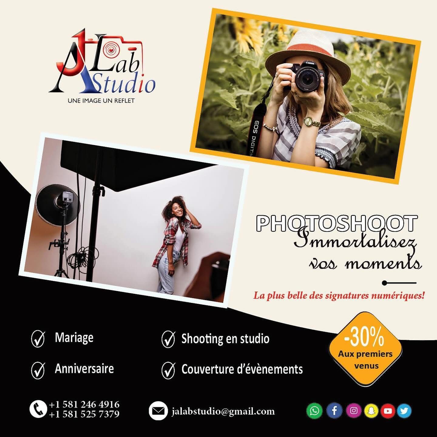 Affiche publicitaire JA Lab Studio